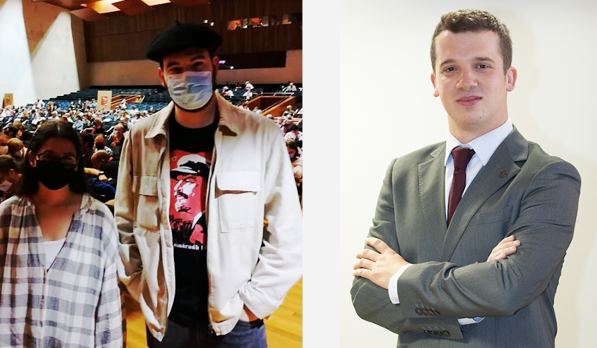 Fotomontaje con miembros de Erguer y el presidente de Novas Xeraciu00f3ns