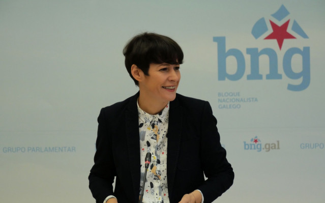 La portavoz nacional del BNG, Ana Pontón, en rueda de prensa este lunes