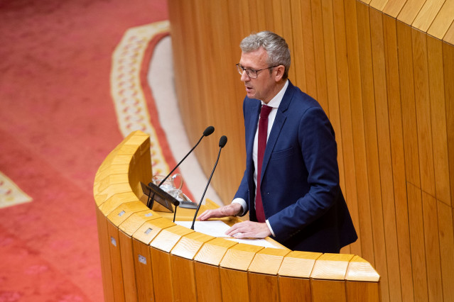 Archivo - El vicepresidente de la Xunta, Alfonso Rueda, en el Parlamento.