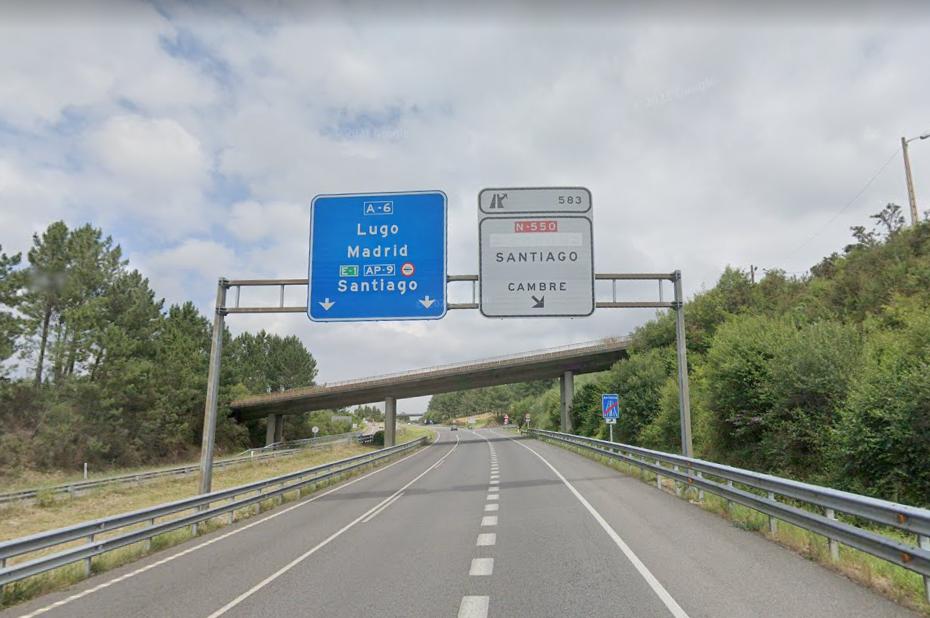 La A6 en sentido Madrid a la altura de Sigru00e1s Cambre donde se detectu00f3 la kamikaze