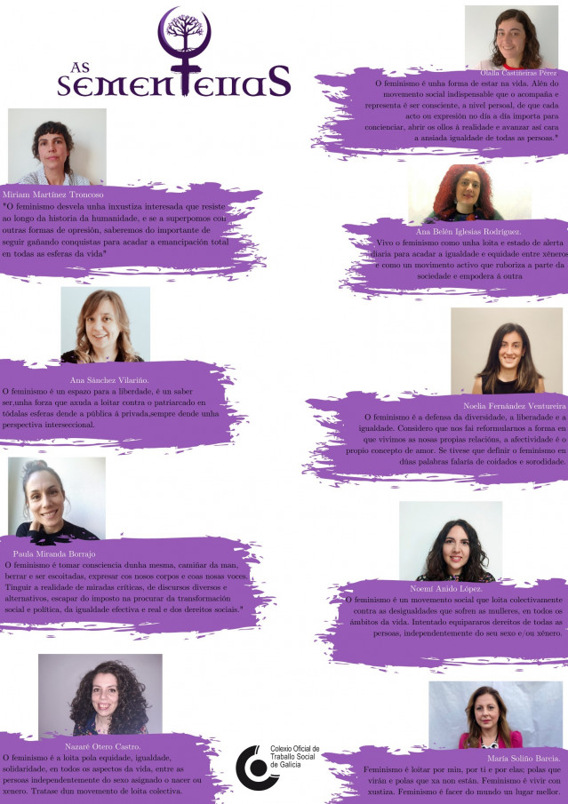 Cartel de As Sementeiras, del Colexio Oficial de Traballo Social de Galicia