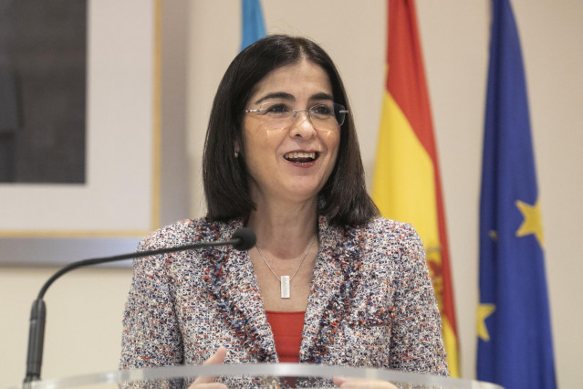 La ministra de Sanidad, Carolina Darias, comparece en rueda de prensa posterior al Consejo Interterritorial de Salud, en la Delegación del Gobierno en Asturias, a 10 de noviembre de 2021, en Oviedo, Asturias (España).