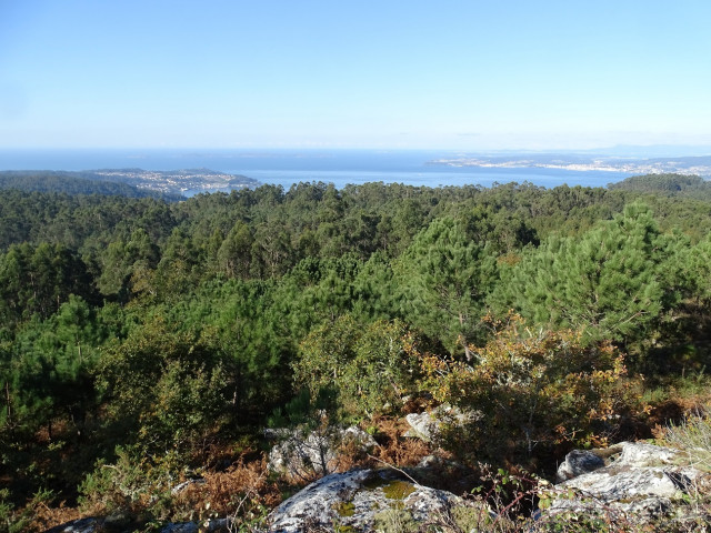 Panorámica de la ría de Pontevedra desde el Alto do Agudelo