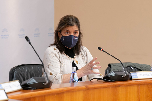 La directora do Instituto Tecnolóxico para o Control do Medio Mariño (Intecmar), Covadonga Salgado, en la Comisión de Pesca