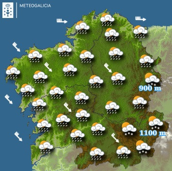 Predicciones para el miércoles 8 de diciembe en Galicia.