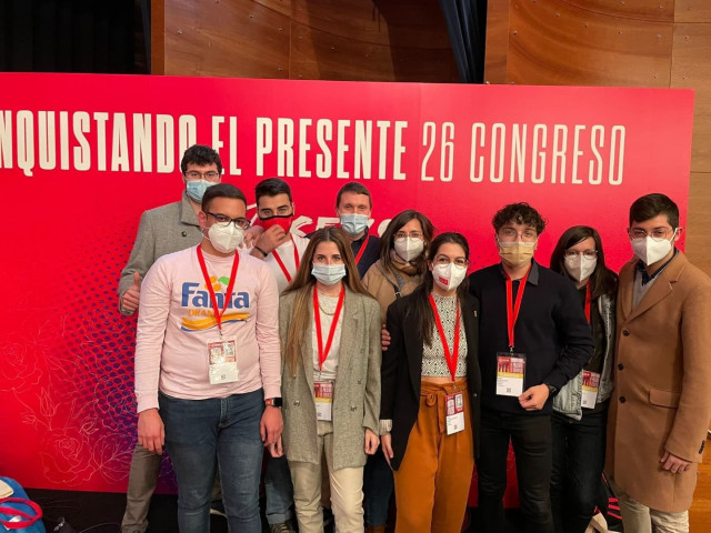 Delegación de Xuventudes Socialistas de Galicia (XSG) en el Congreso Federal de Juventudes Socialistas de España (JSE).