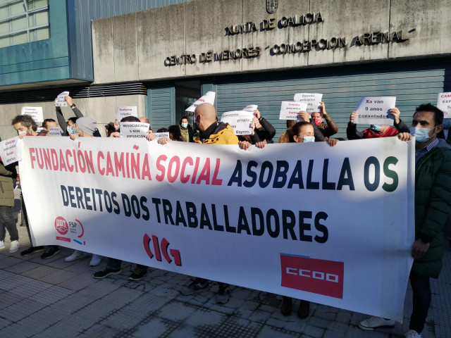 Movilización de trabajadoras y trabajadores de la Fundación Camiña Social