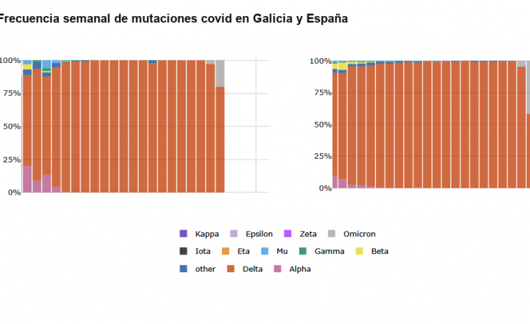 Lo peor de Ómicron aún está por llegar pues crece pero aún es minoritaria tanto en Galicia como en España