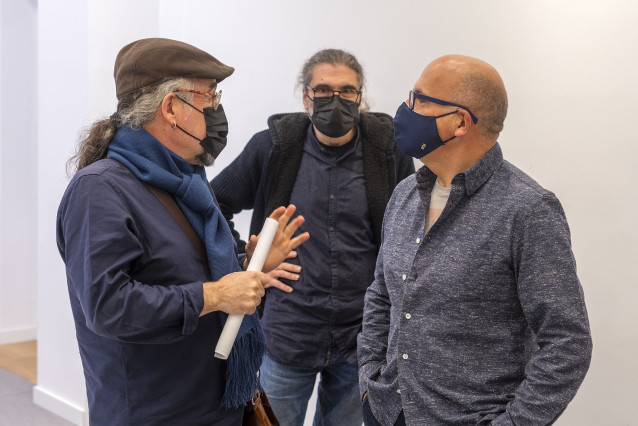 El presidente de la Diputación de Ourense, Manuel Baltar, con Bieito Romero y Xavier Ferreiro