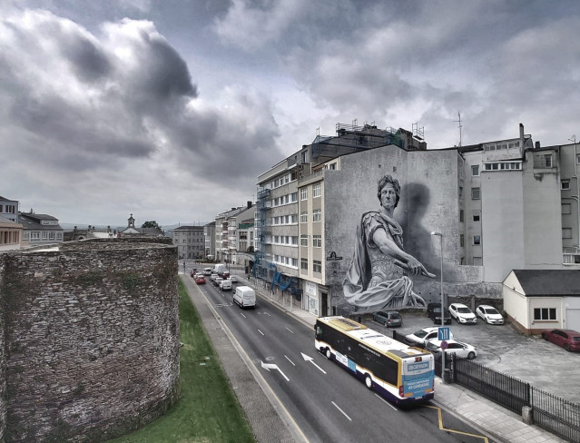 Mural de 'Julio César' en Lugo, candidato al mejor mural urbano del mundo