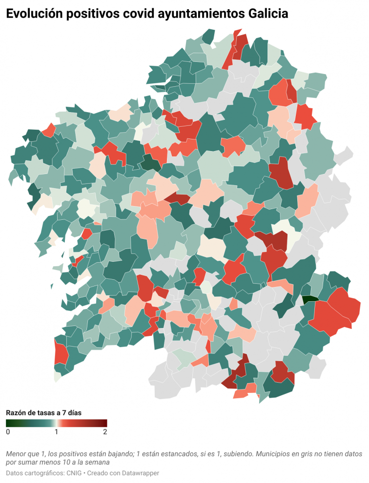 Covid por concellos: todas las áreas sanitarias y todas las ciudades pierden casos activos en el inicio de la desescalada
