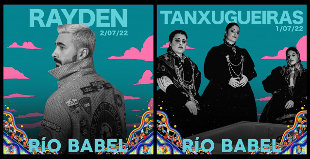 Cartel de la confirmación de Rayden y Tanxugueiras en el festival Río Babel.