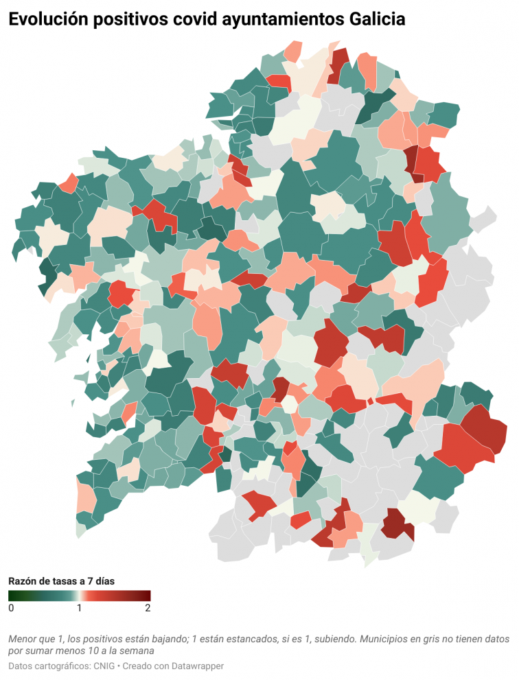 Vuelta a las andadas en las ciudades, que hoy arrojan grandes subidas con Vigo (+114) y A Coruña (+110) a la cabeza