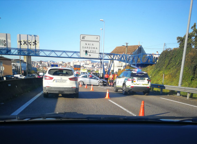 Colisión en la Avenida de Madrid de Vigo.