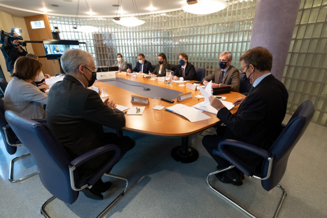 O titular do Goberno galego, Alberto Núñez Feijóo, preside a reunión do Consello da Xunta. Delegación da Xunta, Ferrol, 27/01/22.