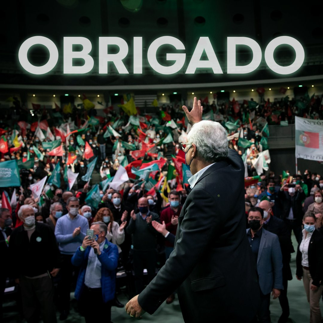 Antonio Costa celebra su victoria en las elecciones de Portugal en una foto de su Twitter