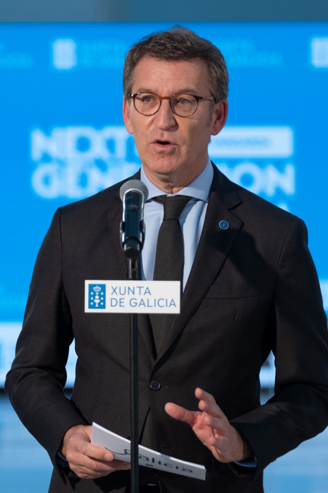 El presidente de la Xunta, Alberto Núñez Feijóo, este martes en Santiago