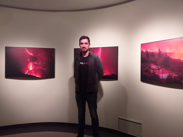 Abián San Gil, fotógrafo autor de las imágenes de la exposición 'La Palma. Volcán y vida', promovida por Afundación.