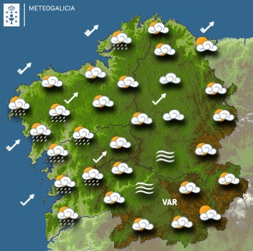 El tiempo para martes en Galicia: Cielo muy nublado con lluvias débiles e intermitentes
