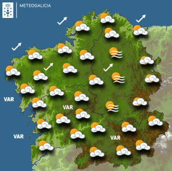 El tiempo para el sábado en Galicia: Alternancia de nubes y claros y temperaturas mínimas en descenso