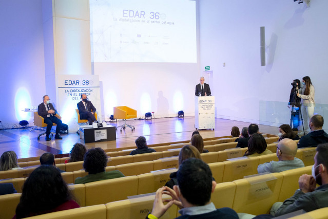 Vicepresidente segundo y conselleiro de Economía, Empresa e Innovación, Francisco Conde, en el acto de presentación de EDAR 360, este viernes