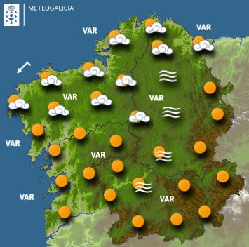 Predicciones para el martes 22 de febrero en Galicia.