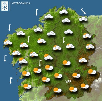 El tiempo para este jueves en Galicia: Cielo parcialmente nublado y lluvias débiles en el norte