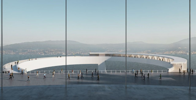 Recreación del ascensor Halo de Vigo.