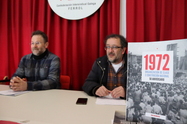La central nacionalista, encabezada por su secretario xeral, Paulo Carril, y el responsable comarcal en Ferrolterra, Manel Grandal, ha presentado este miércoles los actos para conmemorar el 50 aniversario de las protestas del 10 de marzo de 1972