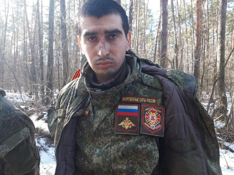 Prisionero ruso captura en el este de Ucrania