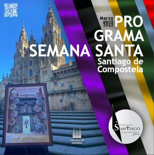 Cartel de la programación de la Semana Santa de Santiago de Compostela para este 2022.