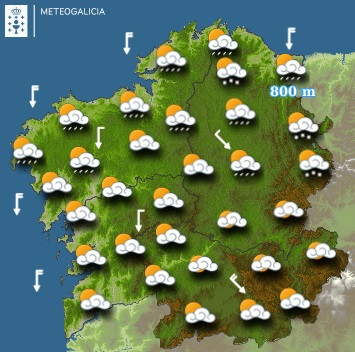 Predicciones para el viernes 4 de marzo en Galicia.