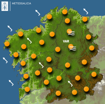 El tiempo para este lunes en Galicia: cielos nublados con lluvias por el oeste hacia la madrugada