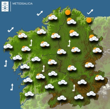 Predicciones para el jueves 10 de marzo en Galicia.