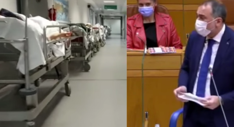 Un vídeo muestra docenas de enfermos en los pasillos de urgencias del Hospital de Ourense desmintiendo a Comesaña