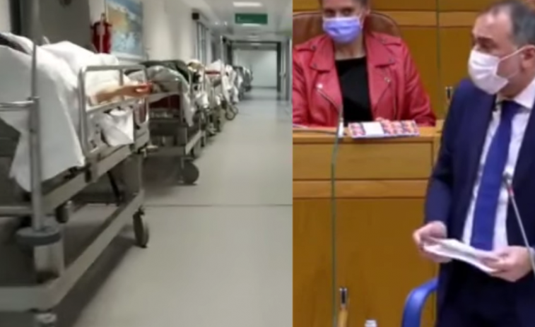 Un vídeo muestra docenas de enfermos en los pasillos de urgencias del Hospital de Ourense desmintiendo a Comesaña