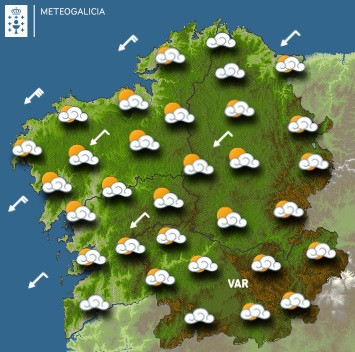 El tiempo para este martes en Galicia: Cielo parcialmente nublado y temperaturas en ascenso