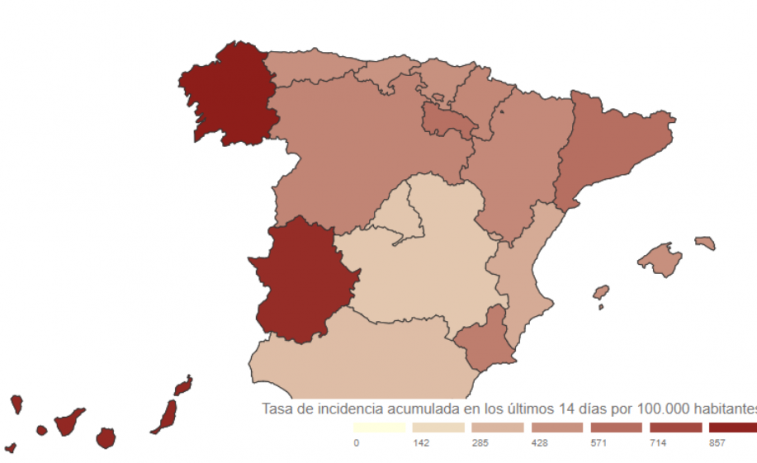 Récord de positivos en casi un mes en una Galicia que es la líder en incidencia covid duplicando la de España