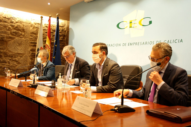 Rueda de prensa de la Confederación de Empresarios de Galicia (CEG) sobre el impacto de la guerra en Ucrania en la economía gallega