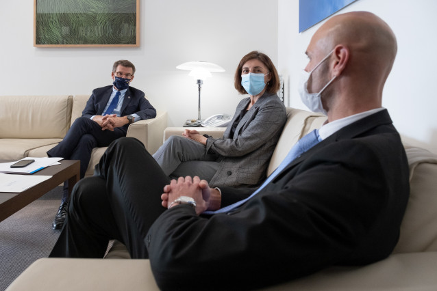 Reunión de Núñez Feijóo y Ángelez Vázquez con representantes de Lonza Biologics Porriño.