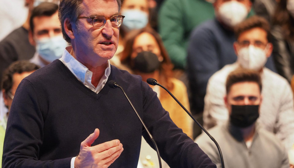 Núñez Feijóo durante el acto celebrado en Valladolid este sábado, 19 de marzo.
