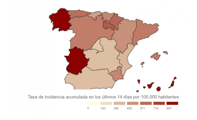 Galicia es la segunda autonomía con mayor incidencia de Covid en España y la tercera en presión hospitalaria no UCI