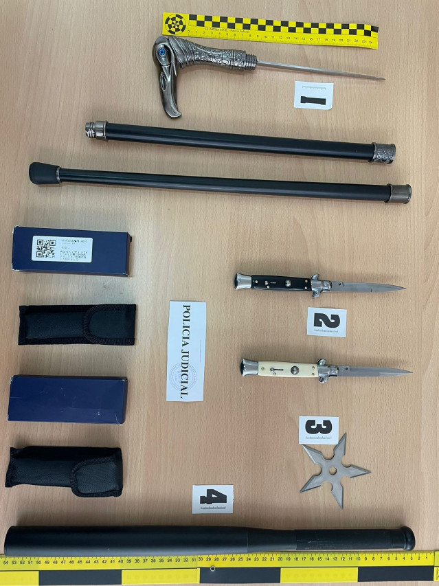 Armas prohibidas incautadas a un vecino de Ribadeo