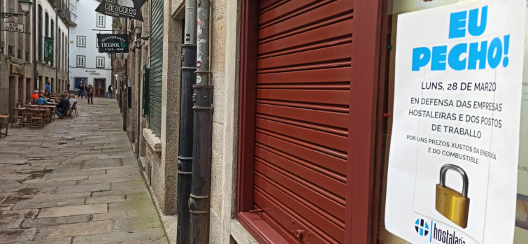 Seguimiento minoritario del paro de la hostelería en la zona monumental de Santiago