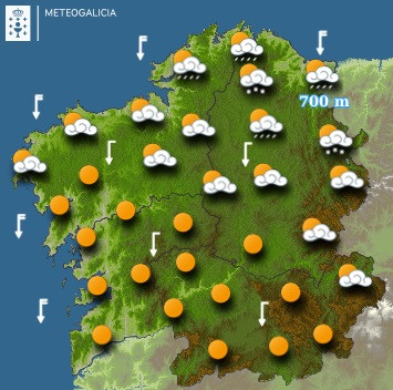 El tiempo para este viernes en Galicia: Alternancia de nubes y claros y ligero descenso térmico