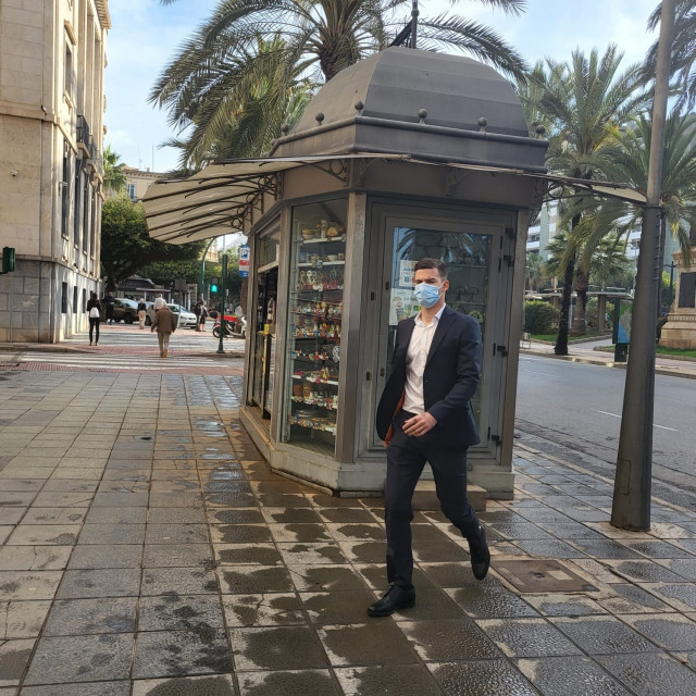 Santi Mina a su llegada a la Audiencia Provincial de Almeria para la última sesión del juicio