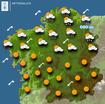 El tiempo para este domingo: jornada de inestabilidad con nieve en la montaña de Ourense y Lugo