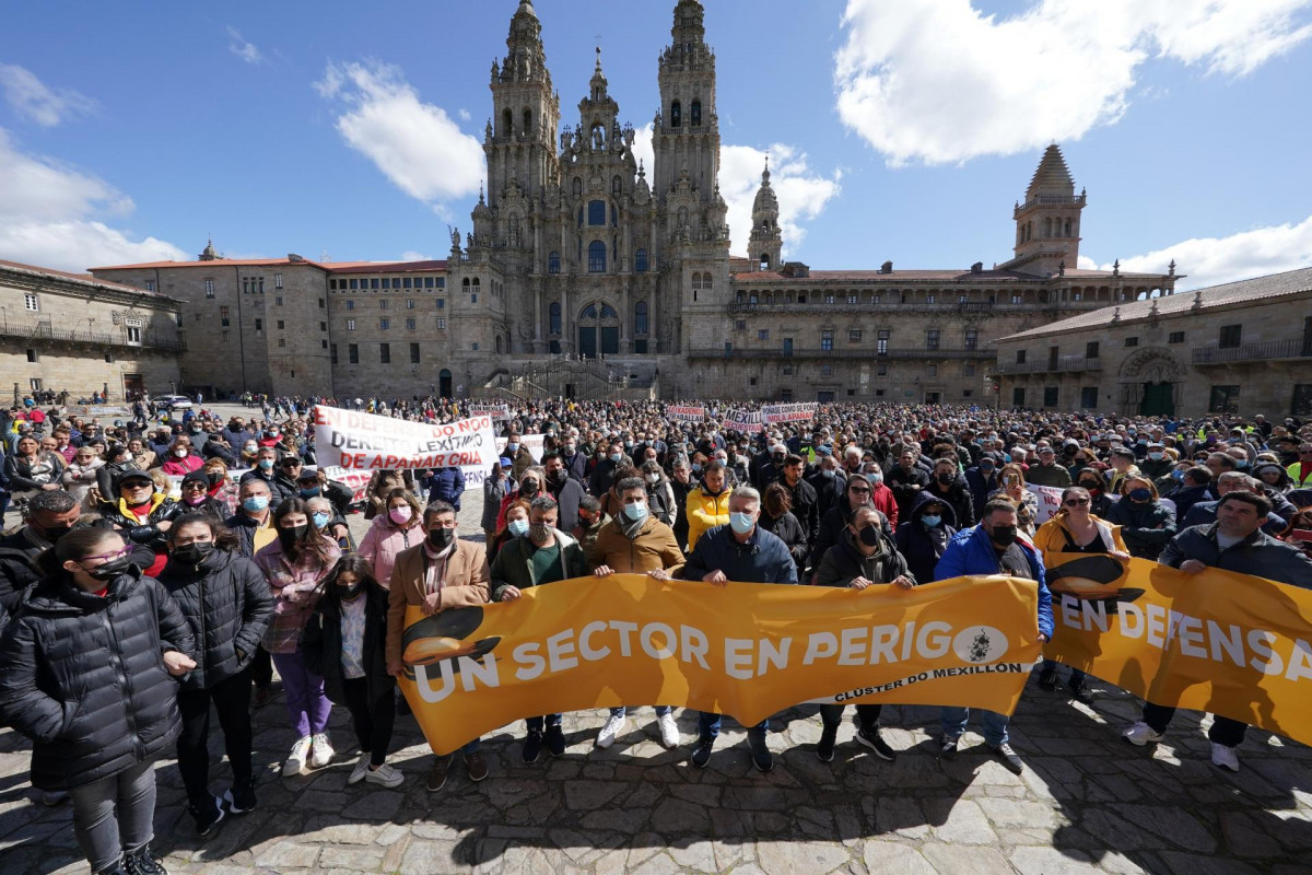 Manifestación del sector bateeiro en Santiago de Compostela