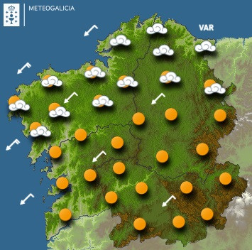 El tiempo para este martes en Galicia: Cielo despejado con nubes en el norte y temperaturas en ascenso