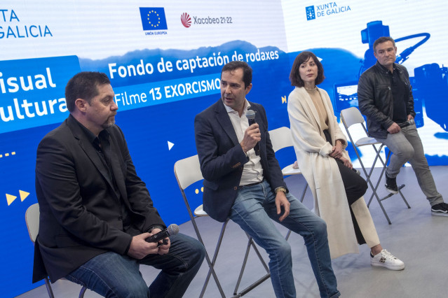 O director da Axencia Galega de Industrias Culturais, Jacobo Sutil,  presenta a rodaxe en Galicia do filme 13 Exorcismos, no marco do Hub Audiovisual da Xunta.